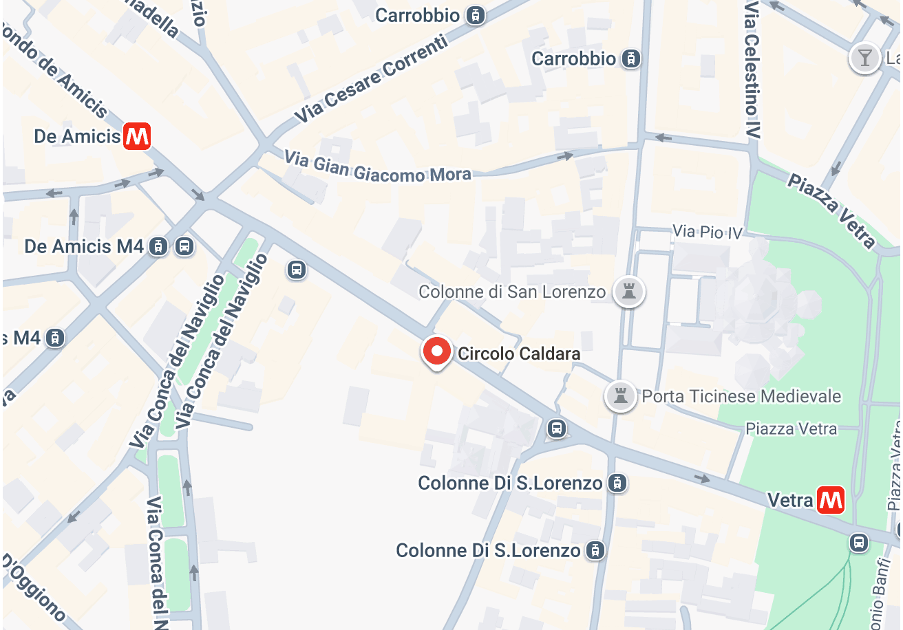 Mappa: Circolo Caldara, Via De Amicis 17, Milano