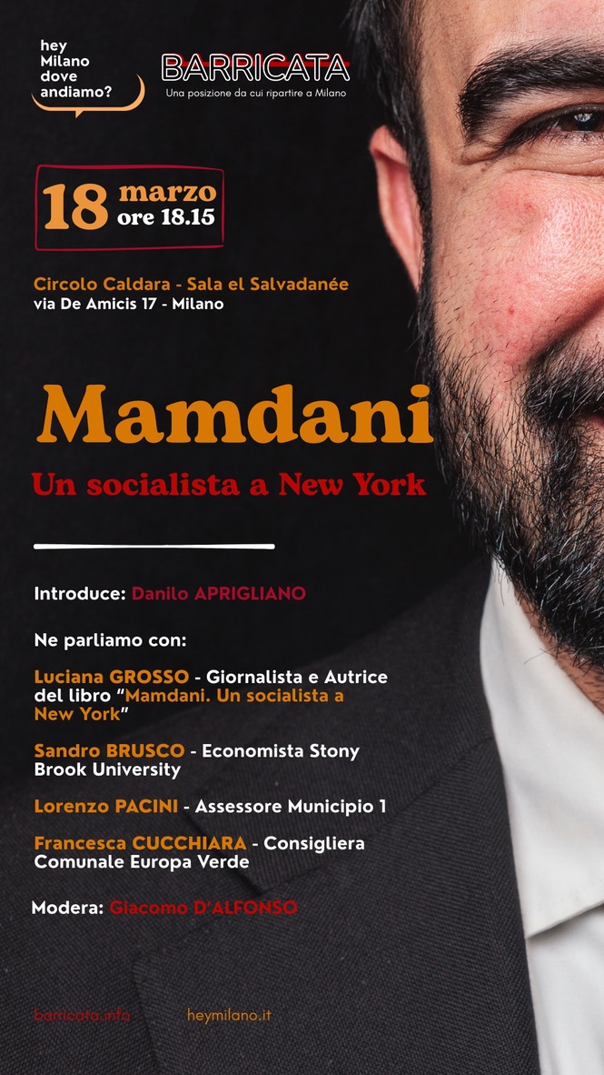 La locandina di Effetto Mamdani – 18 marzo 2026
